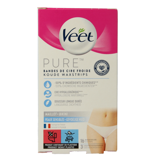 Veet Minima bandes de cire froide bikini hypoallergéniques 16 pièces