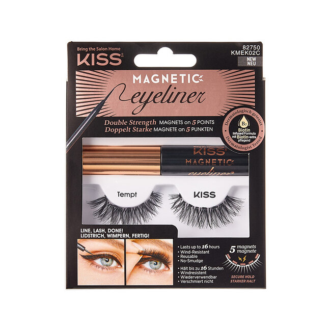 Kit d'eyeliner et de faux cils magnétiques Kiss 02 1 ensemble