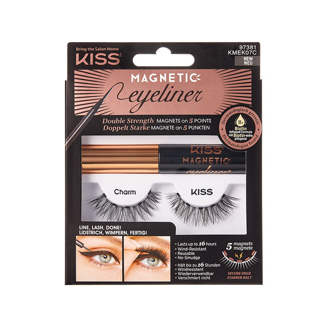 Zestaw magnetyczny eyeliner i rzęsy Kiss 07, 1 szt.