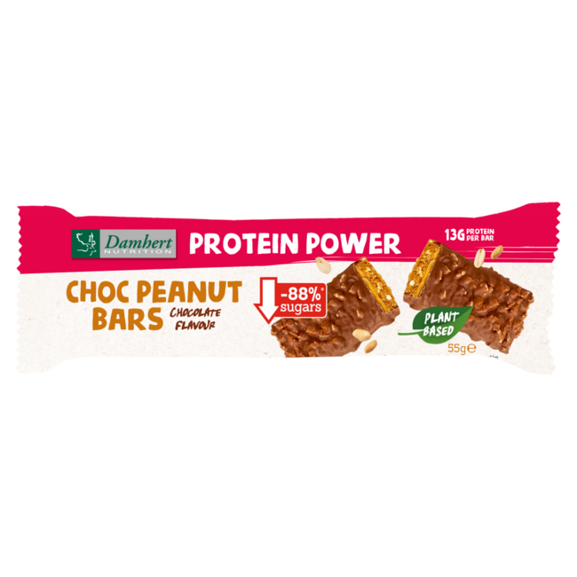 Damhert Protein Erdnuss/Schoko Riegel glutenfrei 55 Gramm