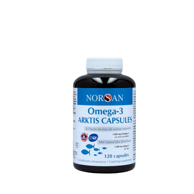NORSAN Omega-3 Arktis Natural Cod Liver Oil 120 Capsules