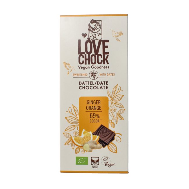 Lovechock Organic Ginger Orange 70g
