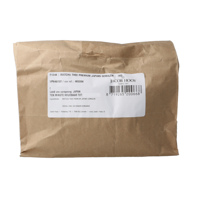 Jacob Hooy Matcha Tee, japanisch gemahlen, 1 Kilogramm