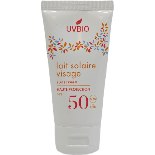 UVBIO Organic Face Sunscreen SPF 50 50ml