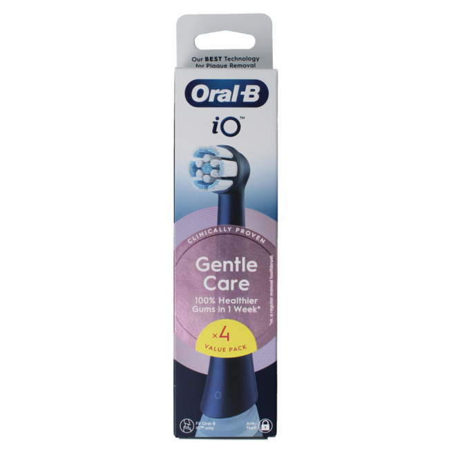 Opzetborstel IO gentle care zwart 4 Stuks