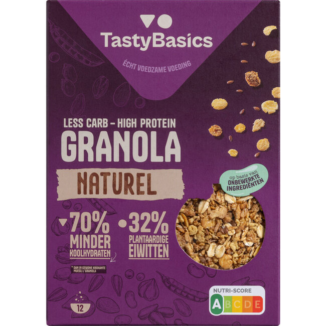 TastyBasics Low Carb – High Protein Granola Natur 350 Gramm