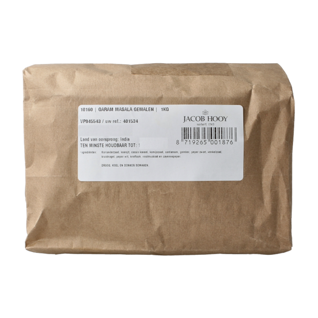 Jacob Hooy Garam Masala Macinato 1 Chilogrammo