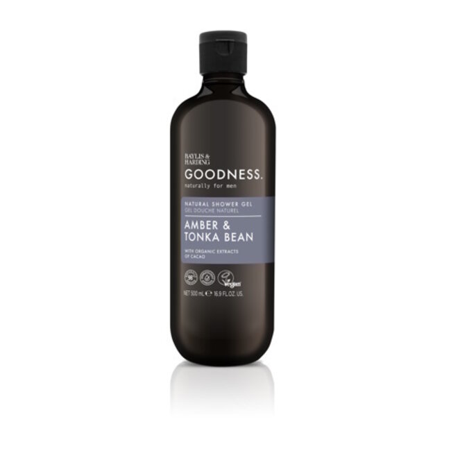 Goodness Men's Shower Gel Amber & Tonka Bean 500ml