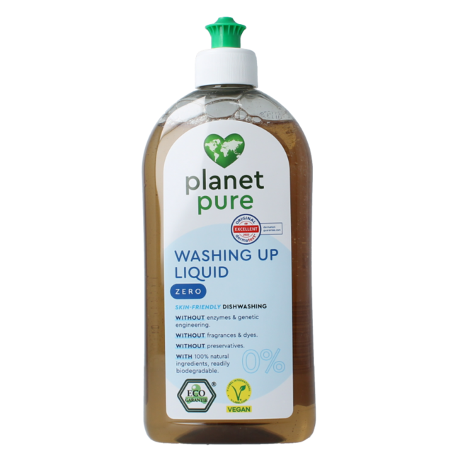 Planet Pure Dishwashing Liquid 0% Zero 500 Millilitres