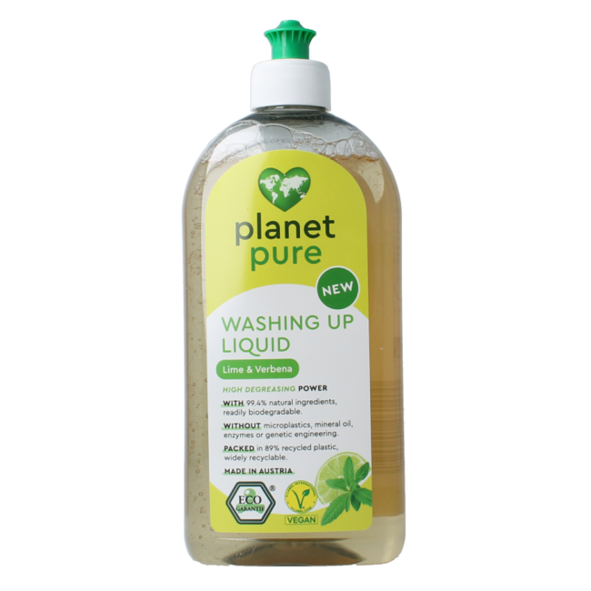 Planet Pure Płyn do mycia naczyń limonka i werbena 500 Mililitrów