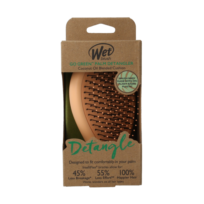 Szczotka Wet Brush Go Green Palm Detangler, pomarańczowa, z olejkiem kokosowym, 1 sztuka