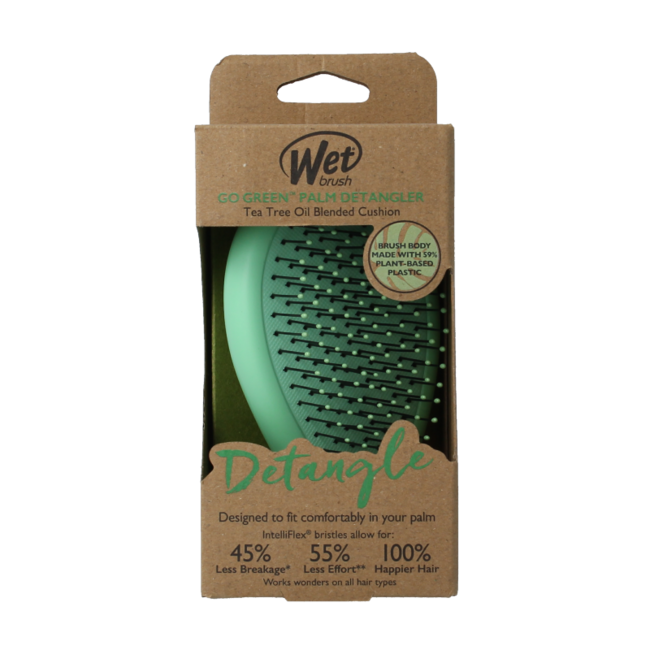 Wet Brush Go Green Palm Detangler à l'huile d'arbre à thé 1 pièce
