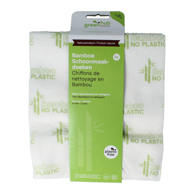 Paños de limpieza de bambú Greenhub, 5 unidades