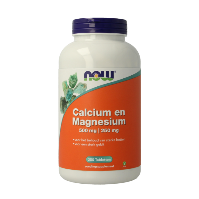 NOW Calcio 500mg Magnesio 250mg 250 Compresse