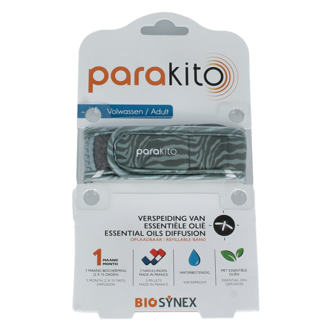 Parakito Anti-mosquito wristband for adults jungle 1 piece