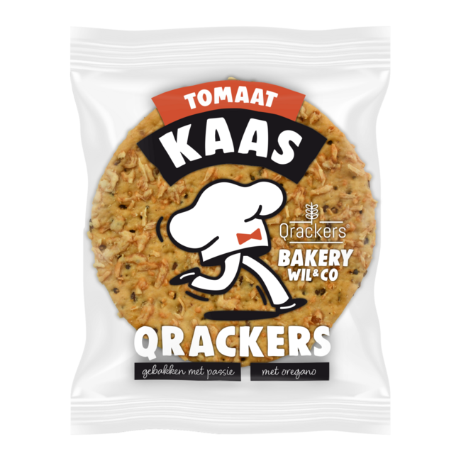 Cracker Qrackers biologici formaggio e pomodoro, 2 pezzi, 46 Grammi