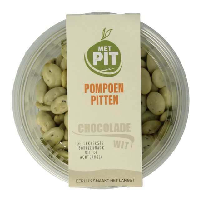 Met PIT Pompoenpitten witte chocolade 150 Gram