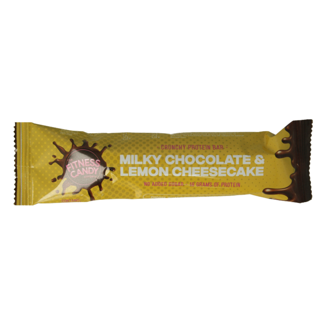 Baton Fitness Candy o smaku mlecznej czekolady i sernika cytrynowego, 55 gramów