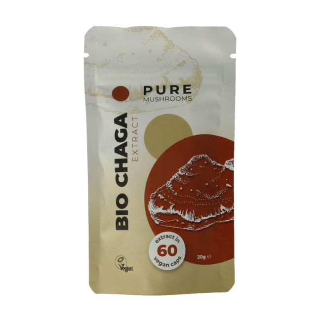 Pure Mushrooms Chaga Pilzextrakt Bio 60 Vegetarische Kapseln