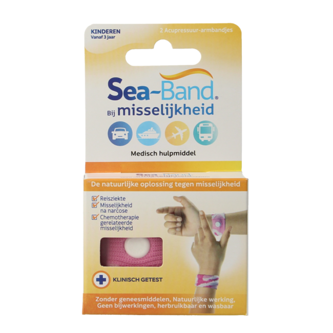 Sea-Band Kinder-Armband, Rosa, 1 Paar
