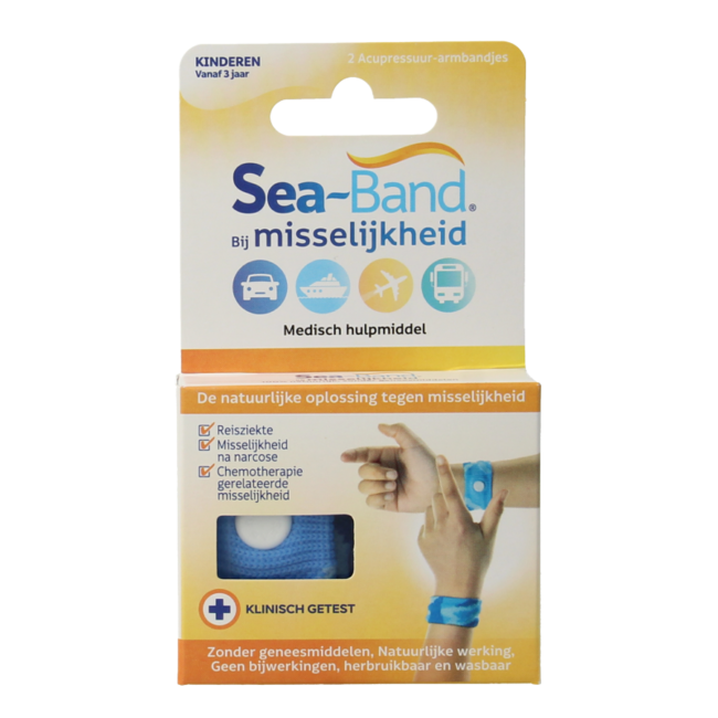 Braccialetto per bambini Sea-Band blu 1 Paio