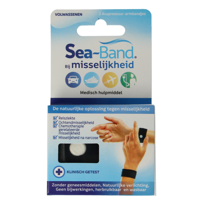 Bracelet d'acupression adultes noir 1 paire