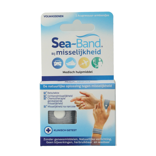 Akupressur-Polsband für Erwachsene, Grau, 1 Paar