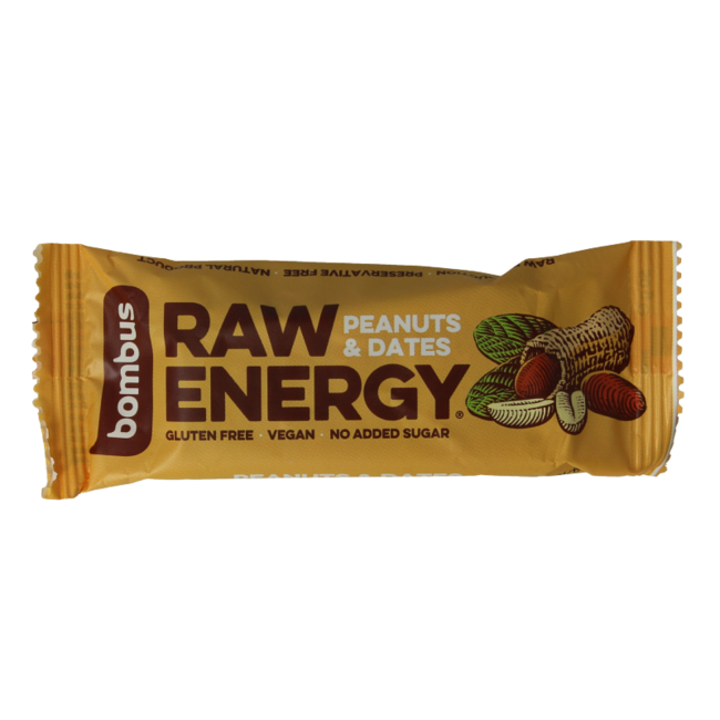 Bombus Raw Energy Riegel Erdnuss & Datteln 50 Gramm