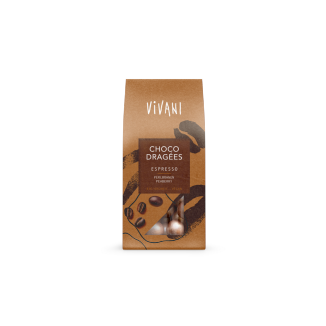 Vivani Dragées Choco Espressio Bio 75 Grammes