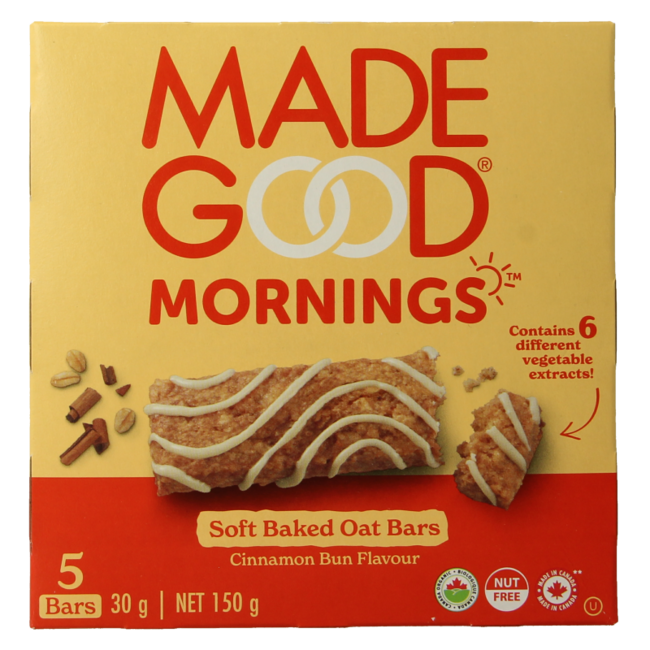 Made Good Morning bar cinnamon bun bio 5 Stuks