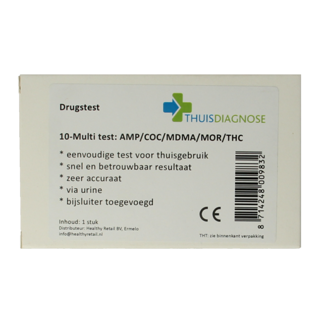 Domowy test diagnostyczny na obecność 10 rodzajów narkotyków w moczu, 1 sztuka
