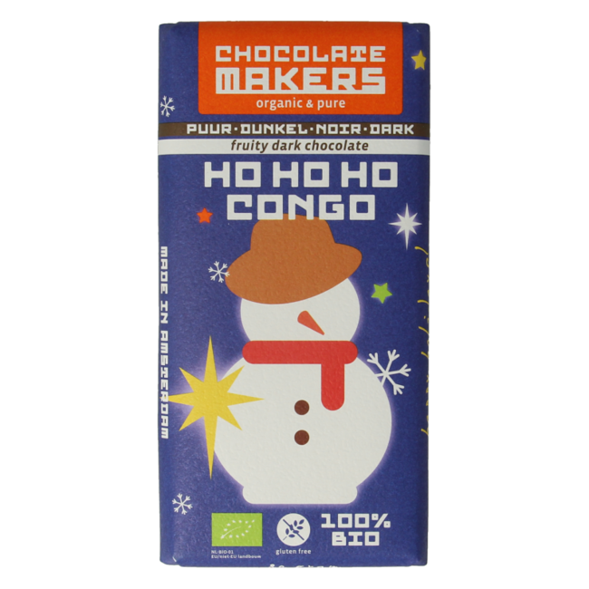 Tablette de Noël ho ho ho Congo 68% noir bio 80 g