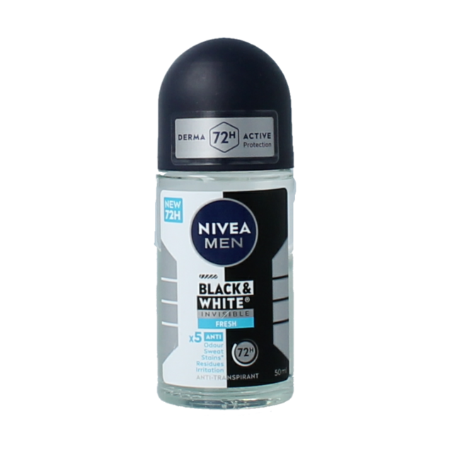 Nivea Men Deodorante Roll-on Black & White Fresh 50 Millilitri