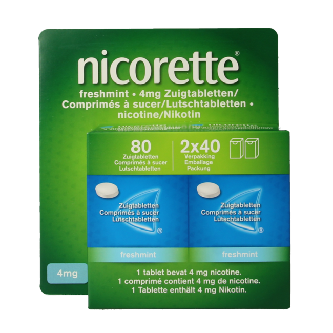 Nicorette Comprimés à sucer 4 mg menthe fraîche 80 comprimés