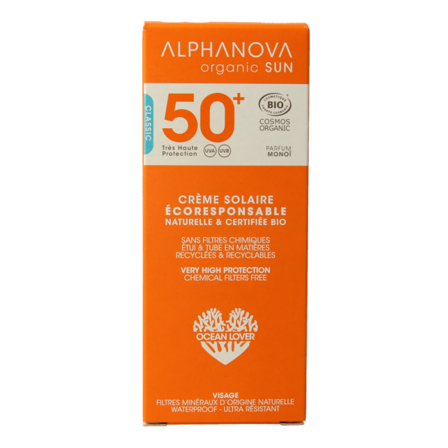 Alphanova Sun Protector solar facial SPF50+ bio 50 g