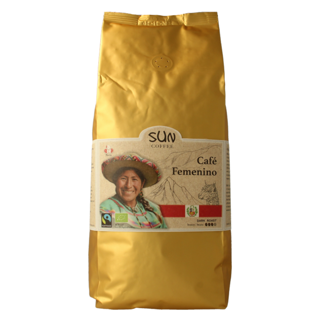 SUN Coffee Cafe femenino bonen dark roast bio 1 Kilogram