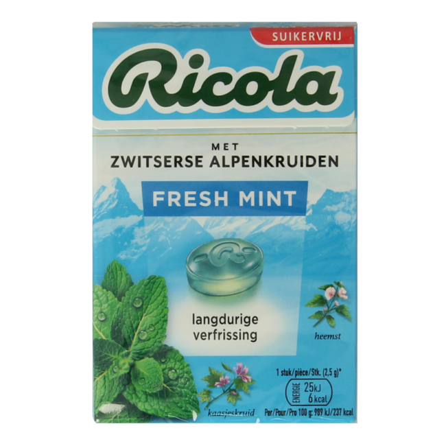Fresh mint suikervrij doosje 50 Gram