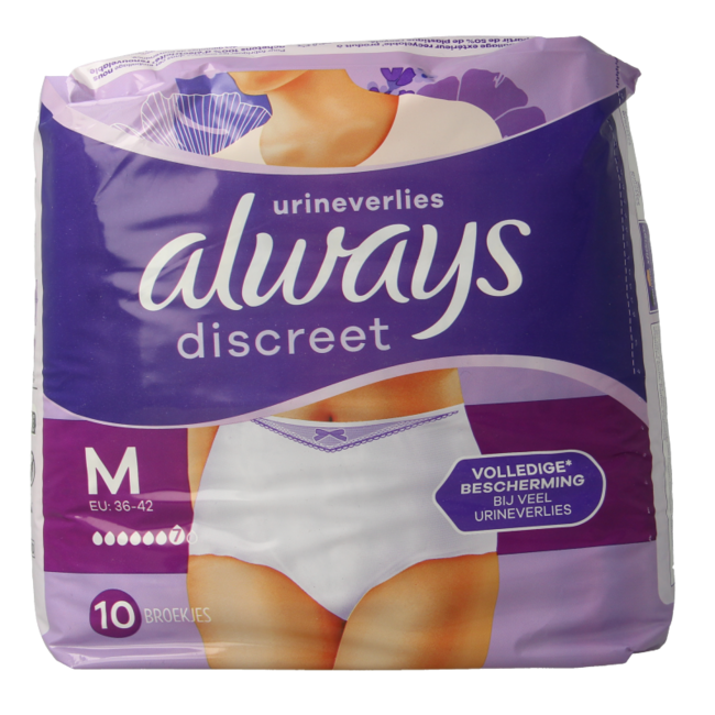 Always Discreet majtki chłonne Plus, rozmiar M, 10 sztuk