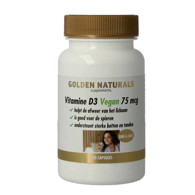 Golden Naturals Vitamin D3 75mcg Vegan 120 Capsules