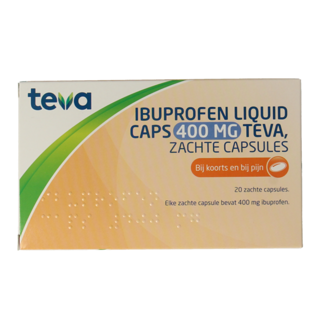 Teva Ibuprofeno 400 mg cápsulas blandas, 20 cápsulas