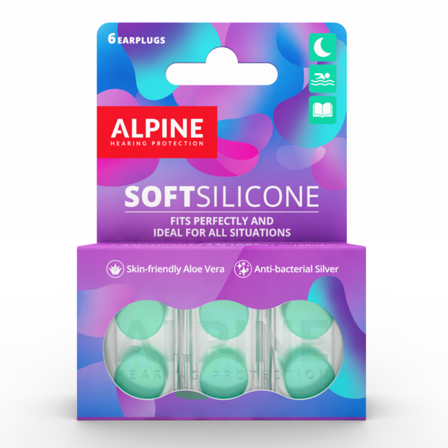 Tapones para los oídos Alpine de silicona suave, 3 pares