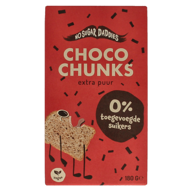 No Sugar Daddies Chunks de chocolat noir intense bio 180 g