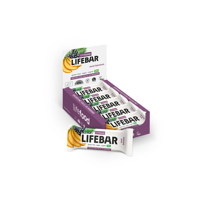 Lifefood Lifebar Açaí Plátano Bio Cruda 40 Gramos