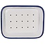 Porte-savon en émail Tade avec égouttoir blanc/bleu 1 pièce