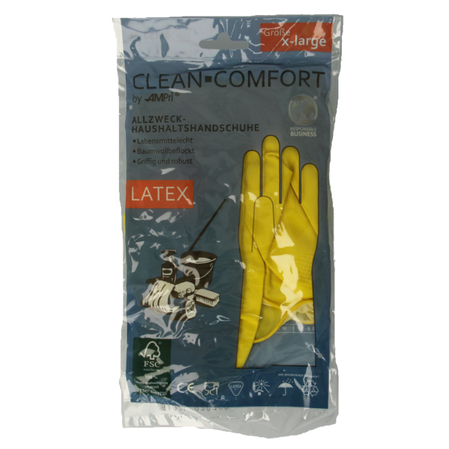 Rękawice gospodarcze CLEAN-COMFORT, żółte, rozmiar XL, 1 para