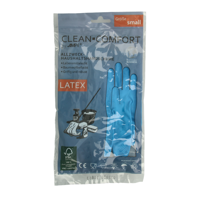 CLEAN-COMFORT Rękawica Gospodarcza Niebieska, Rozmiar S, 1 Para