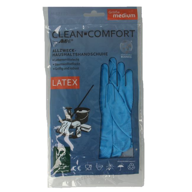 CLEAN-COMFORT Huishoudhandschoen blauw maat M 1 Paar