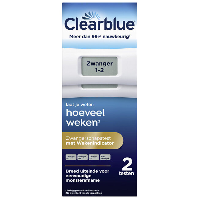 Clearblue Pregnancy Test with Weeks Indicator, 2 Pack