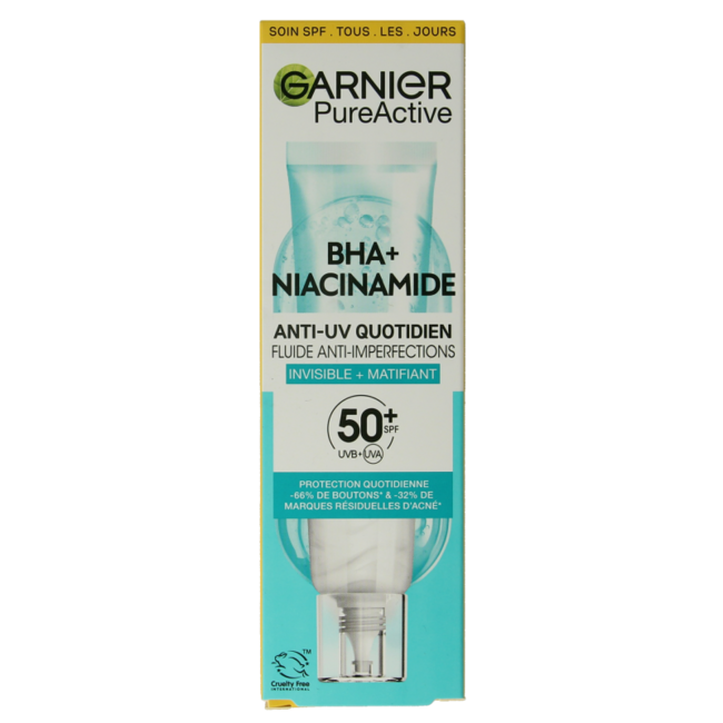 Garnier PureActive Fluido UV BHA+ Niacinamide SPF50+ 40 Millilitri