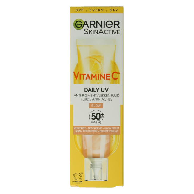 Garnier SkinActive fluido UV illuminante alla Vitamina C SPF50+ 40 Millilitri